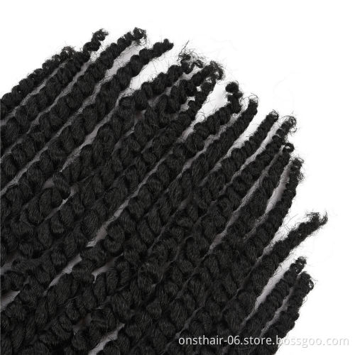 MYZYR Pre-twisted Spring Twist Bomb Passion Twists Short Ombre Crochet Synthetic Braiding Hair Extensions Nu Locs Crochet Hair